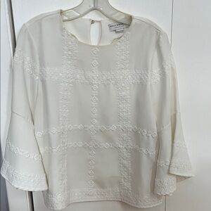 Lou & Grey Cream Blouse with Embroidered Details